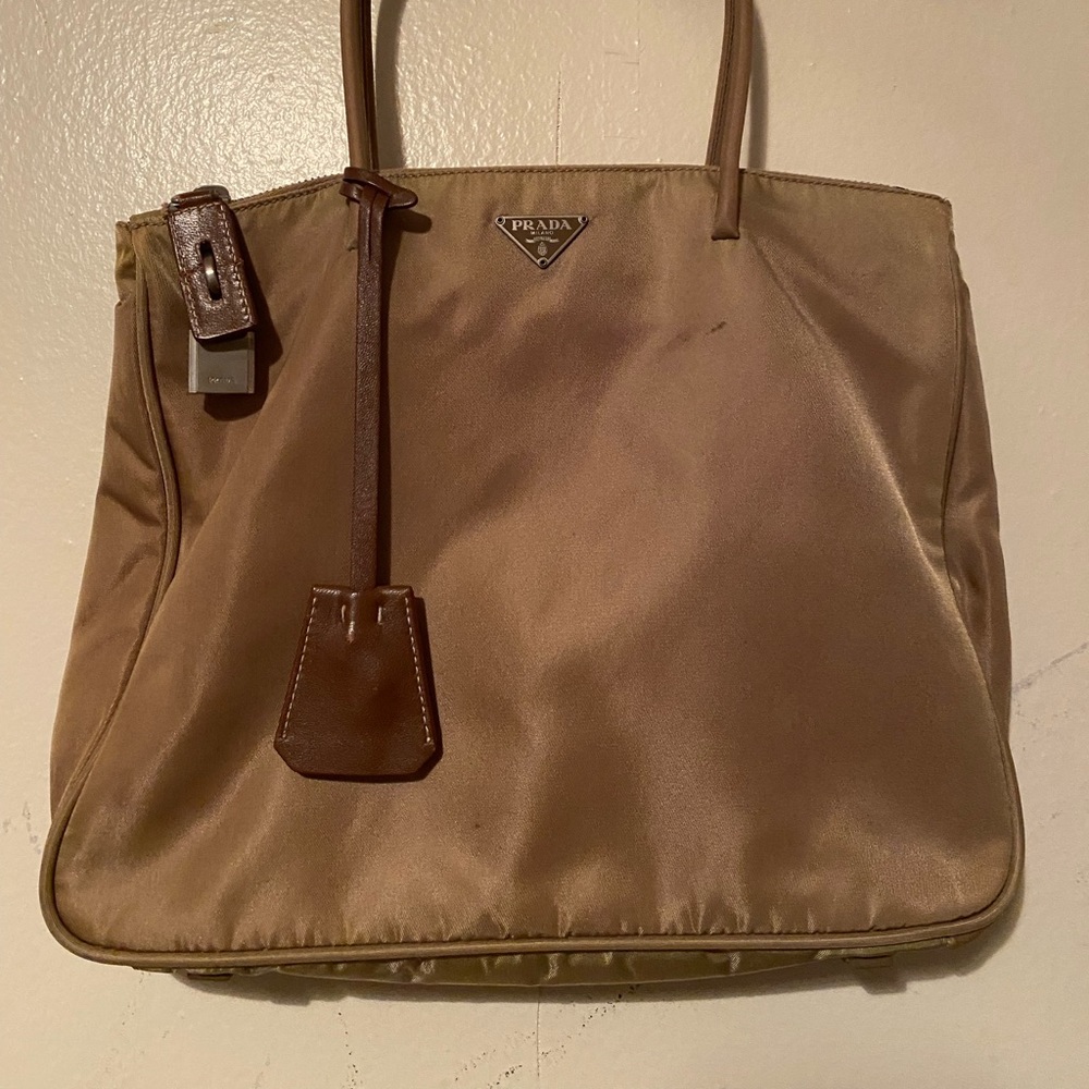 Prada Nylon Tote, Olive